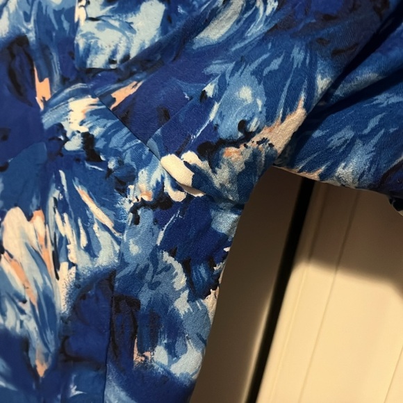 Peck & Peck Vibrant Blue White & Pink Patterned Fabric size 16 Gender reveal - Picture 7 of 7